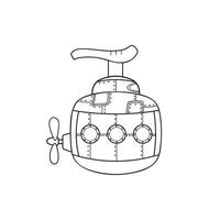mano disegnato sapone sottomarino portafortuna personaggio vettore illustrazione colore bambini cartone animato clipart