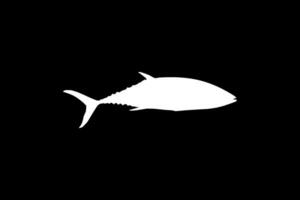 piatto stile silhouette di il tonno pesce, può uso per logo genere, arte illustrazione, pittogramma, sito web o grafico design elemento. vettore illustrazione