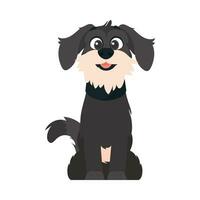 divertente nero cane. sorridente cane. cartone animato stile, vettore illustrazione