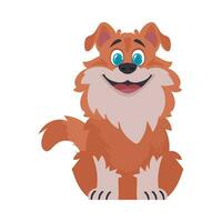 divertente rosso cane. sorridente cane. cartone animato stile, vettore illustrazione