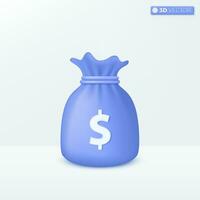 i soldi borse icona simboli. finanza, investimento, i soldi risparmio, in crescita attività commerciale concetto. 3d vettore isolato illustrazione design. cartone animato pastello minimo stile. voi può Usato per design ux, ui, Stampa anno Domini.