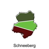 vettore carta geografica di schneeberg colorato moderno schema disegno, mondo carta geografica nazione vettore illustrazione design modello