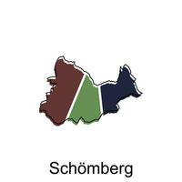 vettore carta geografica di Schomberg colorato moderno schema disegno, mondo carta geografica nazione vettore illustrazione design modello