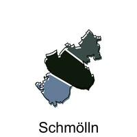 vettore carta geografica di schmolln colorato moderno schema disegno, mondo carta geografica nazione vettore illustrazione design modello