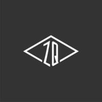 iniziali zq logo monogramma con semplice diamante linea stile design vettore
