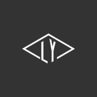 iniziali LY logo monogramma con semplice diamante linea stile design vettore