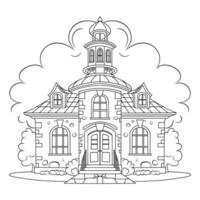 mano disegnato vettore delineato cartone animato stile scuola edificio