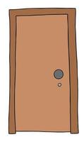 fumetto illustrazione vettoriale di porta di legno