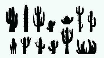 cactus impostato su bianca vettore