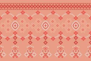 etnico geometrico tessuto modello attraversare punto.ikat ricamo etnico orientale pixel modello rosa oro rosa sfondo. astratto, vettore, illustrazione. trama, cornice, motivi, seta, San Valentino rosa sfondo. vettore