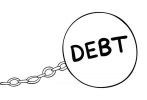 fumetto illustrazione vettoriale di grande peso del debito e catena