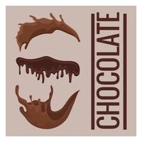 tre gocce di cioccolato vettore