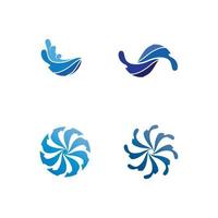 insieme di vettore dell'icona dell'onda dell'acqua del set deisgn del logo della spiaggia e dell'oceano