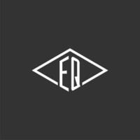 iniziali eq logo monogramma con semplice diamante linea stile design vettore
