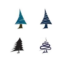 buon natale icona alberi di pino illustrazione vettoriale e logo design