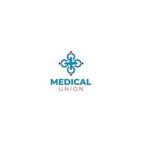 medico unione logo design vettore