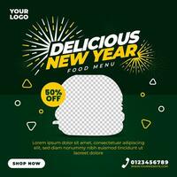 nuovo anno speciale cibo menù modello per sociale media inviare vettore