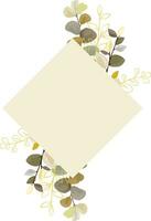 telaio con verde e oro le foglie isolato su bianca sfondo. botanico arte design vettore