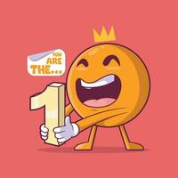 emoji personaggio festeggiare il tuo personale vittorie vettore illustrazione. successo, vittoria, vincitore design concetto.