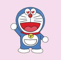 Doraemon contento viso vettore