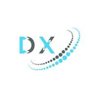 dx lettera logo creativo design. dx unico design. vettore