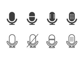 microfono icona impostare. microfono cartello. vettore illustrazione