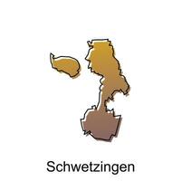 schwetzingen città carta geografica illustrazione. semplificato carta geografica di Germania nazione vettore design modello
