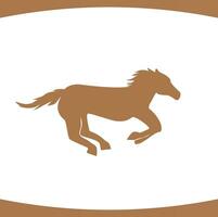 cavallo in esecuzione salto silhouette nel movimento logo vettore