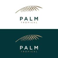 premio e lusso palma foglia estate tropicale terapia botanico logo modello design. vettore