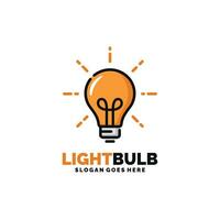 leggero lampadina idea logo design vettore illustrazione