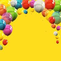 colore lucido buon compleanno palloncini banner sfondo illustrazione vettoriale