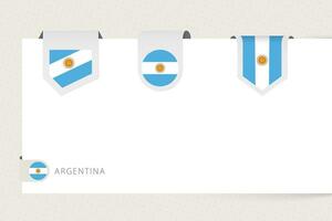etichetta bandiera collezione di argentina nel diverso forma. nastro bandiera modello di argentina vettore