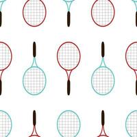 vettore senza soluzione di continuità modello con tennis racchette e palle nel cartone animato stile. vettore tennis sfondo