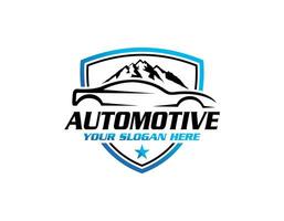 auto stile auto logo design con concetto gli sport veicolo icona silhouette su leggero grigio sfondo. vettore illustrazione.
