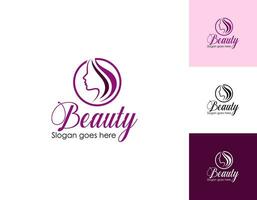 bellezza capelli salone logo design per attività commerciale con d'oro pendenza colore concetto premio vettore 1