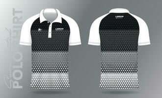 nero e bianca polo camicia modello modello design per sport uniforme vettore