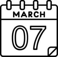7 marzo linea icona vettore