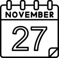 27 novembre linea icona vettore