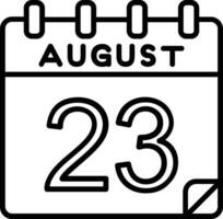 23 agosto linea icona vettore