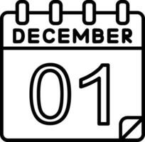 1 dicembre linea icona vettore