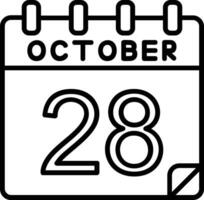 28 ottobre linea icona vettore