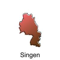 carta geografica città di Singen, mondo carta geografica internazionale vettore design modello