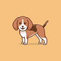 carino beagle semplice cartone animato vettore illustrazione cane razze natura concetto icona isolato