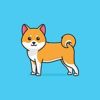 carino akita semplice cartone animato vettore illustrazione cane razze natura concetto icona isolato