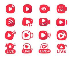 sociale media vivere trasmissione icona streaming video in linea incontro vettore