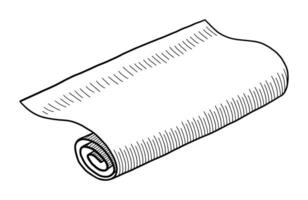nero vettore isolato su un' bianca sfondo scarabocchio illustrazione di un' rotolo di involucro carta