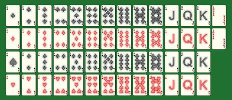 minimalista design ponte di poker giocando carte, pieno ponte. vettore