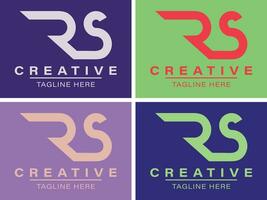 moderno elegante creativo rs logo design e modello vettore illustrazione.