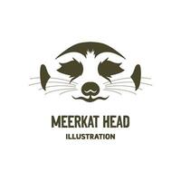 semplice minimalista africano meerkat testa viso illustrazione vettore