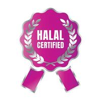 halal certificato distintivo design vettore, halal cibo Prodotto francobollo, autorizzato halal cibo e bevanda nastro francobollo etichetta vettore